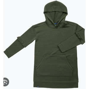 Lug Women's Olive Green Peekaboo Sweater Fleece Tunic Hoodie Size 2XL